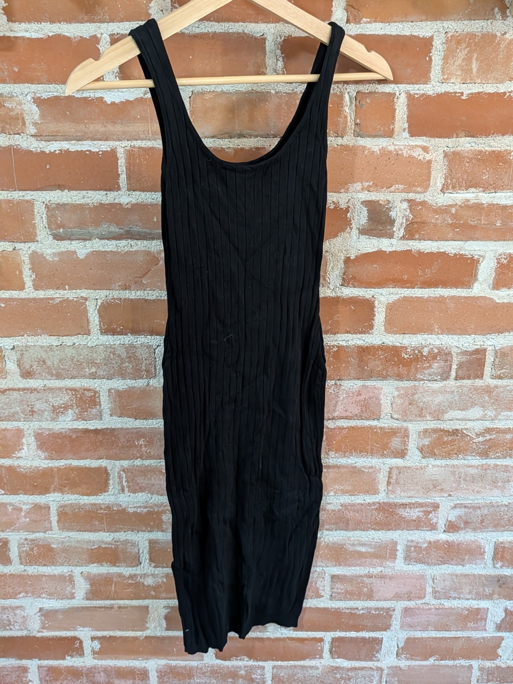 Windsor Black Ribbed Tank Midi Dress